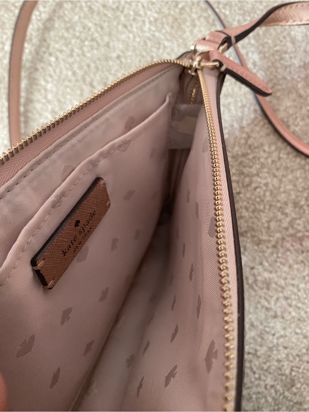 NWOT Kate Spade New York Shimmy Glitter Crossbody Bag Rose Gold/Pink Purse - Picture 12 of 13